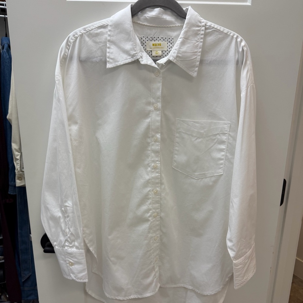 Maeve from Anthropologie White Bennett Button Down